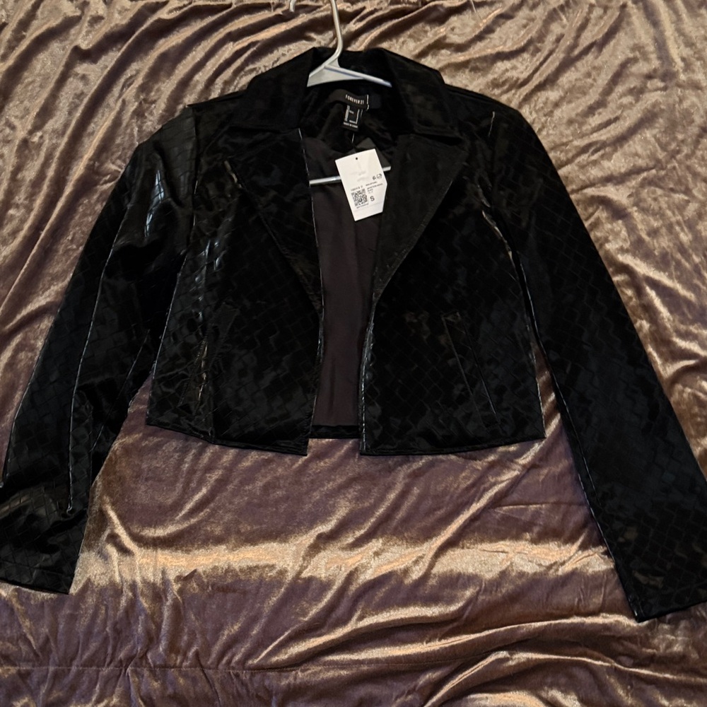 Forever 21 Black faux leather Blazer